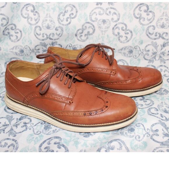 Cole Haan Men's‎ OriginalGrand Wingtip Oxford Brown Style C26471 size 8M - Picture 3 of 9